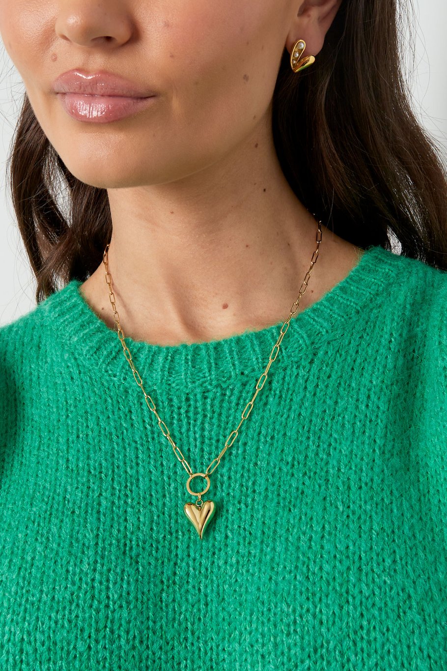 linked necklace with heart h5Picture3